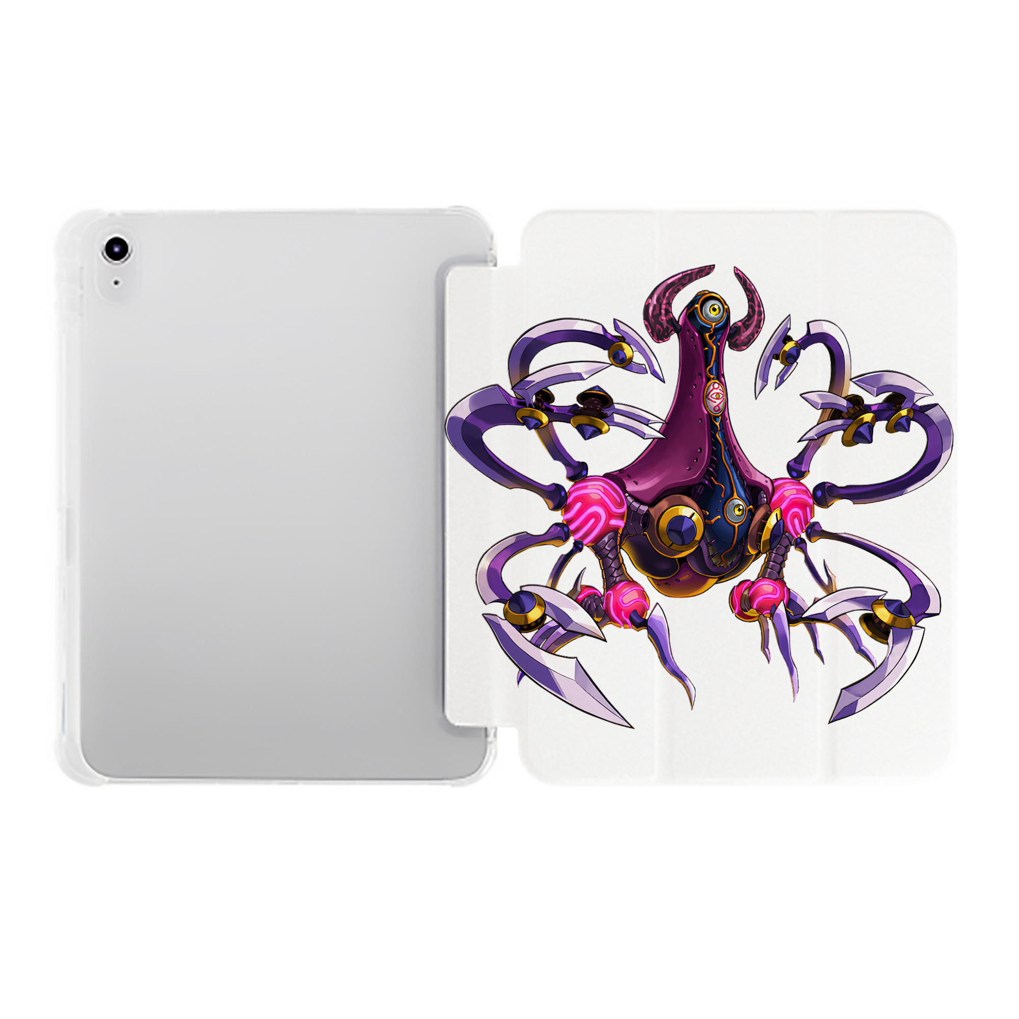 （画像用） 遊☆戯☆王 Yu-Gi-Oh! IPad ケース ペン収納付き 三つ折りスタンド PUレザー×シリコン 対応機種9.5/10.5/10.9インチ
